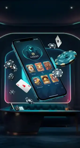 Dynabet Casino homepage banner toont een speler die geniet van online gokkasten, met de 200% welkomstbonus prominent weergegeven en moderne casino-graphics op de achtergrond.